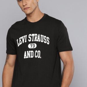 Levis Brand Logo Printed Monochrome Pure Cotton T-shirt